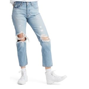Levi's 501 high waist cropped straight leg jeans